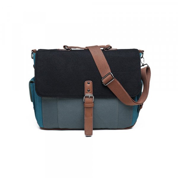 Wholesale Tri-Color Canvas Messenger Bag